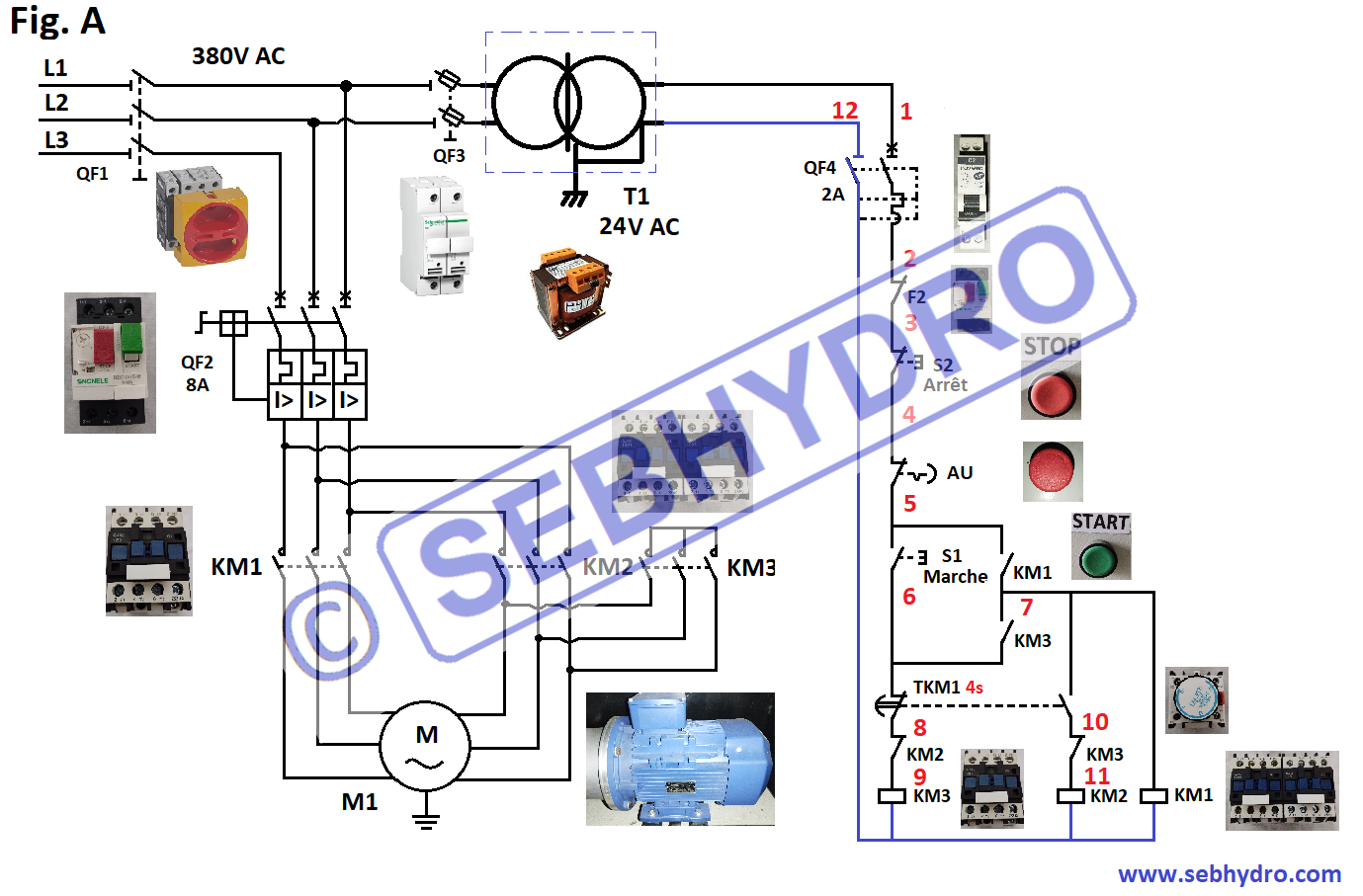 Démarrage étoile triangle : moteur asynchrone