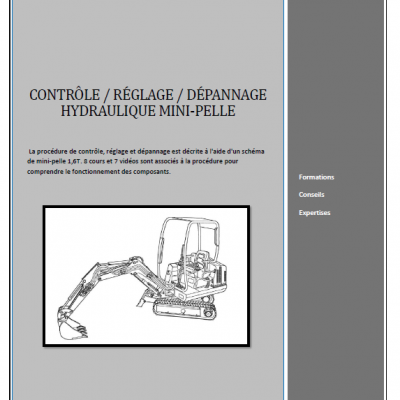 Contrôle / Réglage / Dépannage hydraulique mini-pelle  livre  