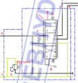 Symbolisation distributeur proportionnel 6 orifices 3 positions hydraulique