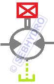 Symbolisation moteur hydraulique 2 sens de flux drainage externe