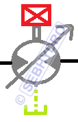 Symbolisation moteur hydrauliqe 2 sens de flux drainage externe cylindree variable 1