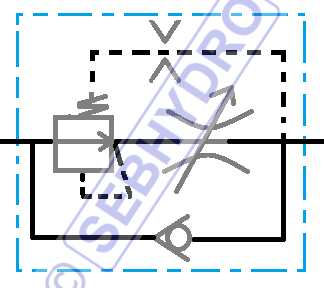 Symbolisation régulateur de débit 2 voies symbole detaillé