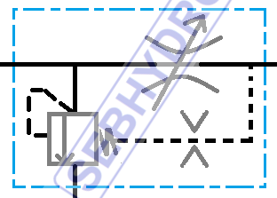 Symbolisation régulateur de débit 3 voies symbole detaillé
